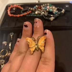 orange butterfly ring